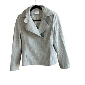 Akris Punto Designer Dove Gray Side Zip Moto Biker Jacket Size 6